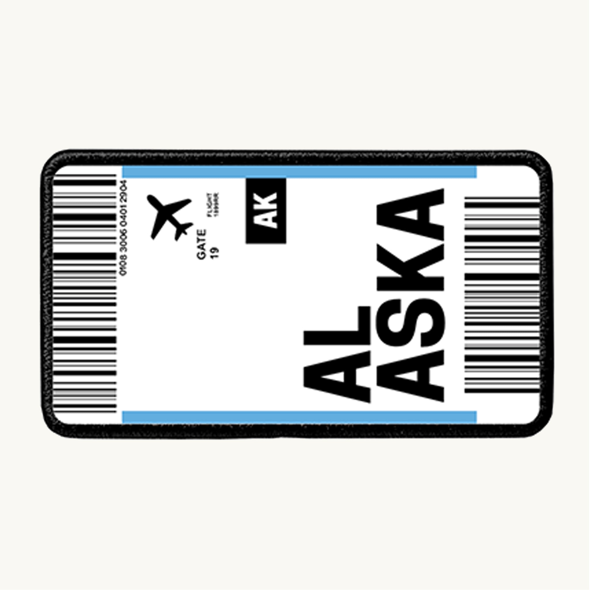 Patchify | Alaska Flight Ticket Patch - Adventure Awaits – Patchify®