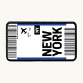 New York Flight Ticket Patch
